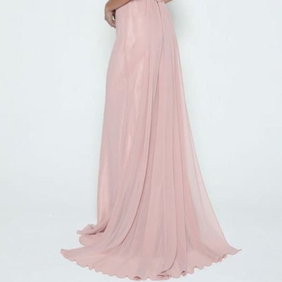 Cowl Neckline Sheath Shape Prom Dress JT670 - Picture 4 of 5